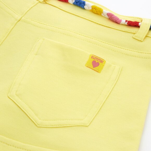 💥 SUMMER SALE - TASSEL BELT YELLOW BEACH SHORTS FOR GIRLS - Picture 5 of 6
